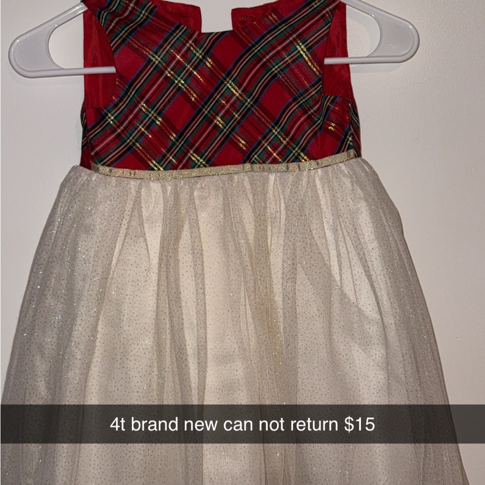 Plaid Red and Cream Dress
